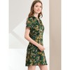 INSPIRE CHIC Women's Floral Pleated Collar Keyhole Front Raglan Sleeve Casual A-Line Dress - 4 of 4