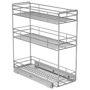 LOVMOR Pull Out Spice Rack for Narrow Cabinet (5?" W X 21" D),3 Tier Slide Out Cabinet Organizer and Pull Out Shelves - 1 of 4