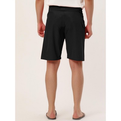 INSPIRE CHIC Men's Solid Color Drawstring Beach Swim Board Shorts Black 36 — фото 4