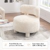Racxily Teddy Fabric Armless Accent Chair-Plush Teddy Fabric Armless Accent Chair with,Solid Wood Legs,for Bedroom/Living Space, Refined Style - 3 of 4