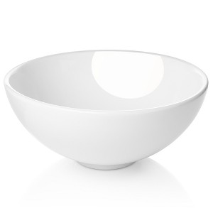 Miligore 11" Round White Ceramic Above Counter Bathroom Vessel Sink - 1 of 4