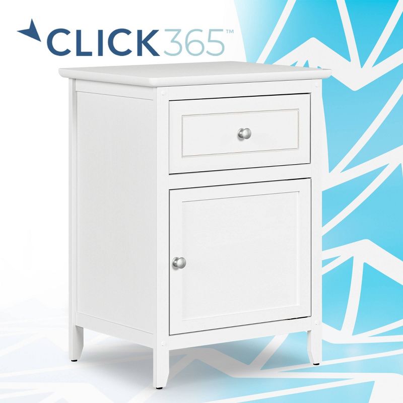 Alcott Side Table with Single Drawer and Storage Cabinet - ClickDecor, 1 of 14