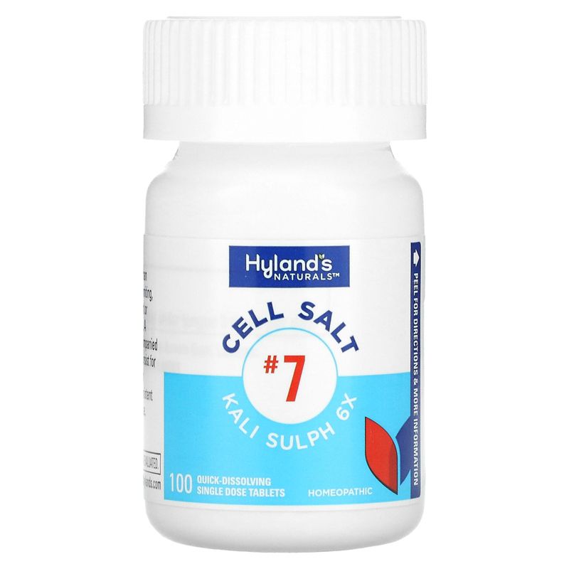 Hyland's Naturals Cell Salt #7, Kali Sulph 6X, 100 Quick-Dissolving Single Tablet, 3 of 4