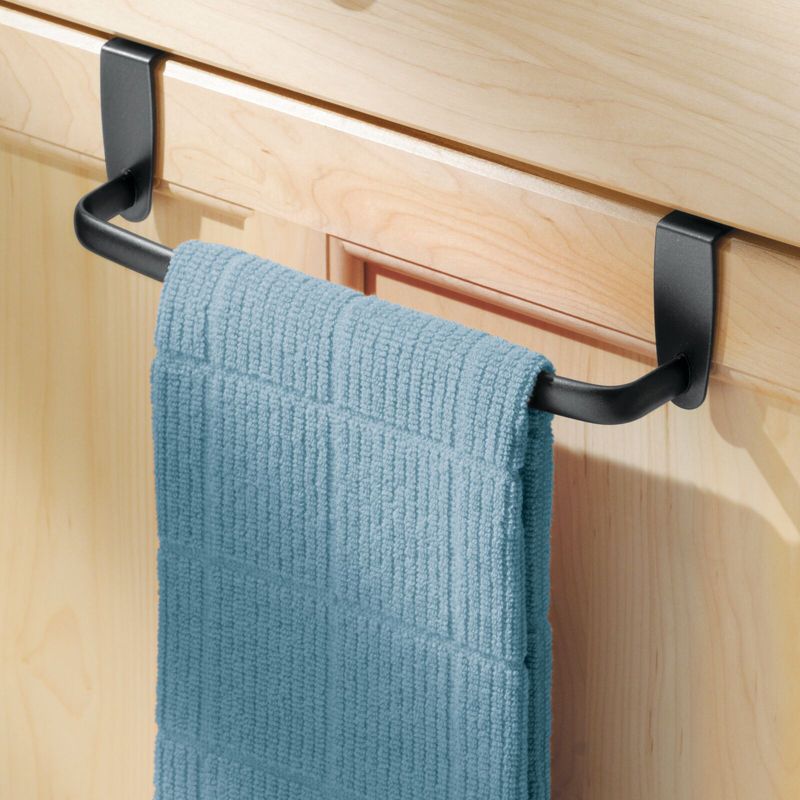 mDesign Steel Metal Over Cabinet Towel Rack Storage Organizer Bar, 3 of 9