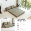 Mshliw Foldable Sofa Bed with Pillow, Convertible Lounger & Floor Mattress, Corduroy Sleeper Chair for Living Room, Dorm, Guest Room – Twin - 3 of 4