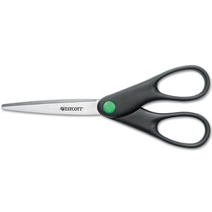 Westcott KleenEarth Recycled Stainless Steel Scissors 7" Long Black 44218 - 1 of 3