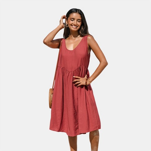 Women's Scoop Neck Sleeveless Midi Cover Up Dress - Cupshe - image 1 of 4