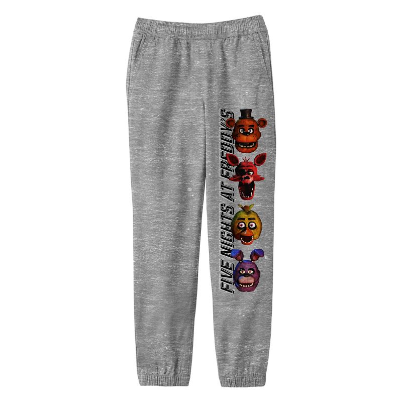 Five Nights at Freddy's Vertical Layout with Boxed Characters Youth Athletic Heather Gray Jogger Pants, 1 of 3