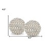 HomeRoots Set Of Two 4" Silver And Clear Faux Crystal Decorative Orbs - 3 of 4