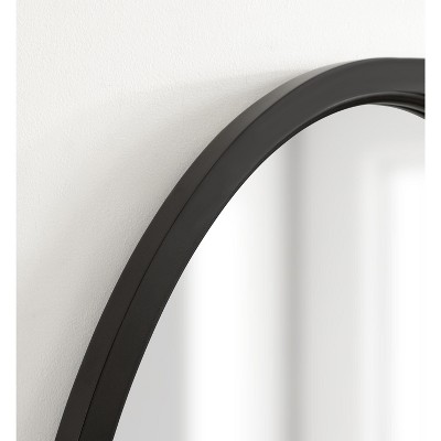 Black Oval Wood Framed Bathroom Vanity Mirror