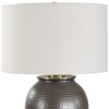 Uttermost Hawkins Table Lamp-Ribbed Bronze Ceramic with White Linen Shade - 4 of 4
