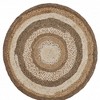 5' Beige Jute Abstract Geometric Hand Braided Round Rug - 4 of 4
