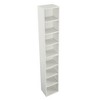 8-Tier Media Tower Rack Bookcase Display Bookshelf, Slim Storage Cabinet With Adjustable Shelves For Home Office, White - 3 of 4