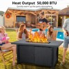 Fire Pit Table, 52'' 2-in-1 50,000 BTU Outdoor Gas Firepit – Rectangular Propane Fire Pit with Glass Guard/Lid/Storage/Covers - 2 of 4