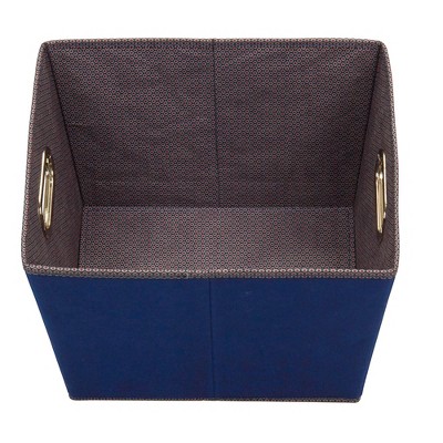 Medium Navy Blue Fabric Tapered Storage Bins, Set of 2
