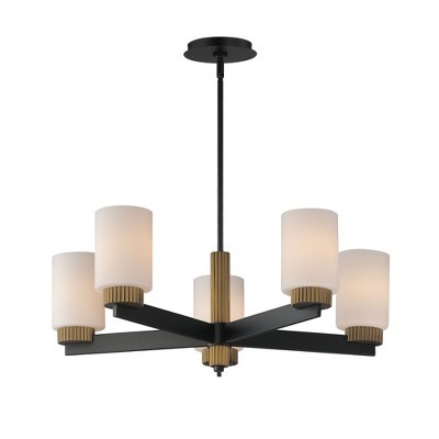 Maxim Lighting Ruffles 5 - Light Chandelier in  Black/Antique Brass