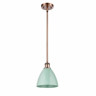 Plymouth Dome - 1 Light Stem Hung Pendant In Industrial Style-9.25 Inches Tall and 7.5 Inches Wide