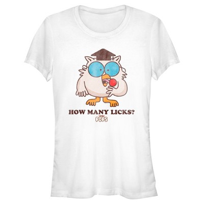 Juniors Womens Tootsie Pop Mr. Owl How Many Licks T-Shirt