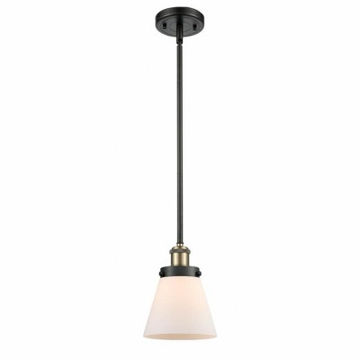 Cone - 1 Light Stem Hung Mini Pendant In Industrial Style-9 Inches Tall and 6 Inches Wide