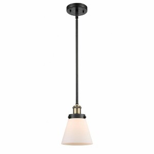 Cone - 1 Light Stem Hung Mini Pendant In Industrial Style-9 Inches Tall and 6 Inches Wide - 1 of 1
