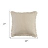 20" X 20" Dark Blue And White 100% Cotton Abstract Zippered Pillow - 3 of 4