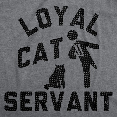 Мужские футболки Crazy Dog T-Shirts, Inc. Mens Funny T Shirts Loyal Cat Servant Sarcastic Kitten Lovers Graphic Novelty Tee for Men - Crazy Dog Men's T Shirt For Cat Lovers Dark Grey M — фото 2