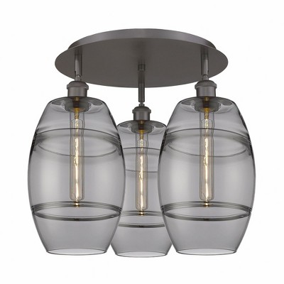 Vaz - 3 Light Flush Mount In Industrial Style-10.88 Inches Tall and 19.75 Inches Wide