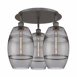 Vaz - 3 Light Flush Mount In Industrial Style-10.88 Inches Tall and 19.75 Inches Wide - 1 of 1