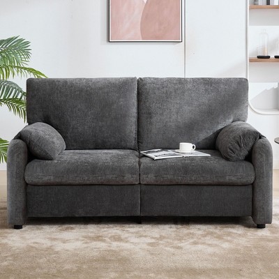 NicBex Modern 2-Seat Sofa Loveseat Couch with Deep Cushions & Pillows,Upholstered Lounge Sofa for Living Room,Bedroom,Office