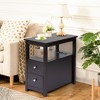 FURNIinspire Utility Storage Cabinets Contemporary Robust Wooden Build for Living Area, Black, 11.81"*23.62"*24" - 2 of 4