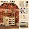 CuisinSmart Wine Bar Cabinet with Wine Rack&Glass Holder, Modern Wine Cabinet with Mesh Door, Industrial Sideboard Buffet Cabinet for Home Bar - 3 of 4
