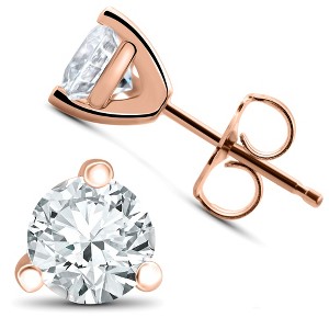 Pompeii3 1/3 ct TDW Diamond 3-Prong Martni Studs - 1 of 2