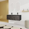 SEVOBAL Bathroom Storage Cabinets Floating Vanity With Soft Close Plaid Doors And Modern Storage for Homes, Black, 47.6"*18.3"*17.3" - 2 of 4