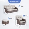 Buenhomino 5 Pieces Patio Furniture Set, High Back Wicker Rattan Sofa with 5-inch Extra Thick Cushion and Ottoman, Outdoor Conversation Set - 3 of 4