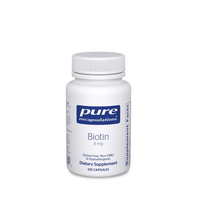 Pure Encapsulations Biotin 8 mg - B Vitamin to Aid Hair, Skin & Nail Strengthening, Metabolism & Nervous System* - With Premium Biotin