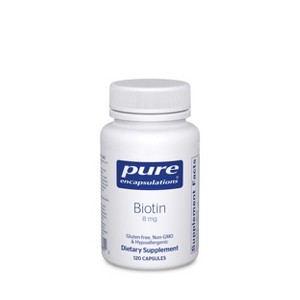 Pure Encapsulations Biotin 8 mg - B Vitamin to Aid Hair, Skin & Nail Strengthening, Metabolism & Nervous System* - With Premium Biotin - 1 of 4