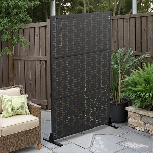 71.37x46.8x15.6 Inch Square Black Galvanized Sheet Screen - Durable Home Partition Material - 1 of 4