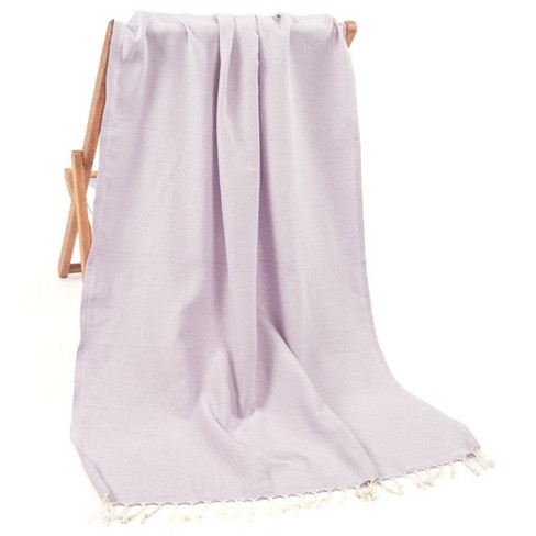 100% Cotton Turkish Peshtemal, Beach & Pool Towels Lilac.