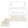 Okak Twin/Full Size House Bed Frame with 2 Storage Drawers,Solid Wood Platform Bed for Kids Room,Bedroom - 4 of 4