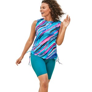 Swim 365 Chlorine Resistant Swim Tank Coverup With Side Ties - 1 of 4