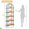 71" Bookshelf 5 Tier Bookcase Arched Display Racks Tall Bookshelf Freestanding Open Storage Shelf Adjustable Shelves - 2 of 4