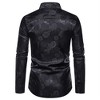 Cloudstyle Mens Floral Shirt Rose Printed Long Sleeve Dress Shirt Prom Wedding Button Down Shirt - 3 of 4