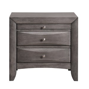Madison Nightstand Gray - Picket House Furnishings: 2-Drawer with Pull-Out Tray, Metal Knobs, 26"H - 1 of 4