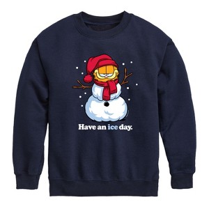 Boys' - Garfield - Have An Ice Day Graphic Long Sleeve Fleece Sweatshirt - 1 of 4