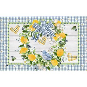 Briarwood Lane Spring Doormat 30x18 Indoor Outdoor Bluebird Lemon Wreath For Spring Doormat - 1 of 4
