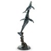 SPI Home Double Whale on Wave Brass Sculpture – Coastal Ocean-Inspired Art, 34" Tall Statement Piece - 4 of 4
