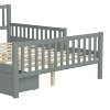 Sapphtopaz Twin/Full Size Bed Frame Wood Platform Bed with Guardrails and Two Storage Drawers Apartment Space Saver - 4 of 4