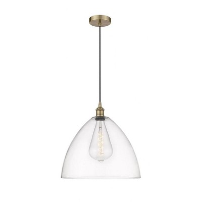 Edison Dome - 1 Light Cord Hung Pendant In Industrial Style-17.75 Inches Tall and 16 Inches Wide