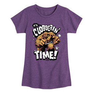 Girls' - Marvel - Fantastic Four Clobberin Time Fitted Short Sleeve Graphic T-Shirt - 1 of 4