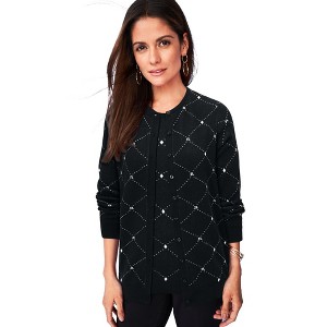 Jessica London Women's Plus Size Fine Gauge Cardigan - 1 of 4